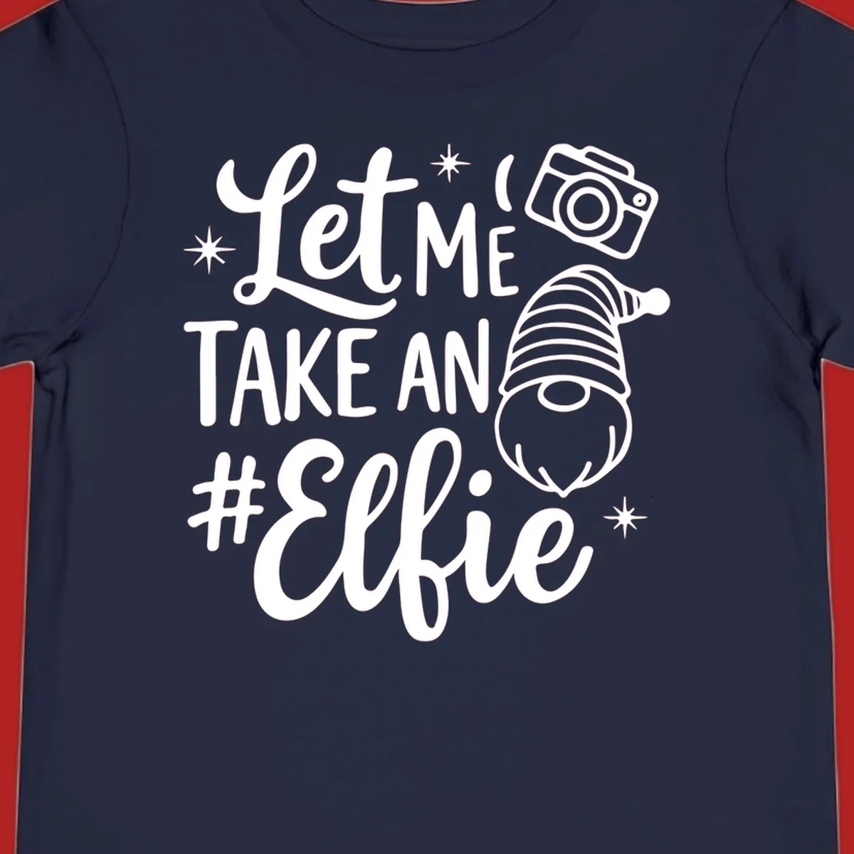 Christmas elf selfie gnome with camera holiday design