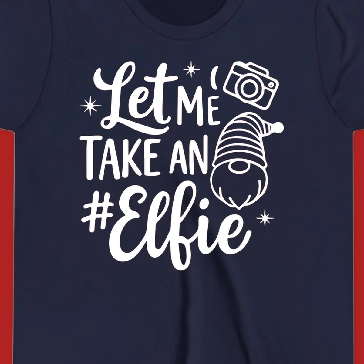Christmas elf selfie gnome with camera holiday design