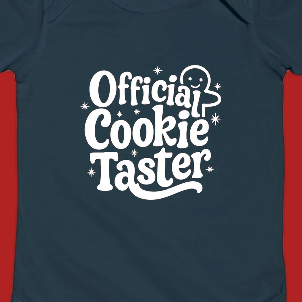 Official Cookie Taster gingerbread man design with stars