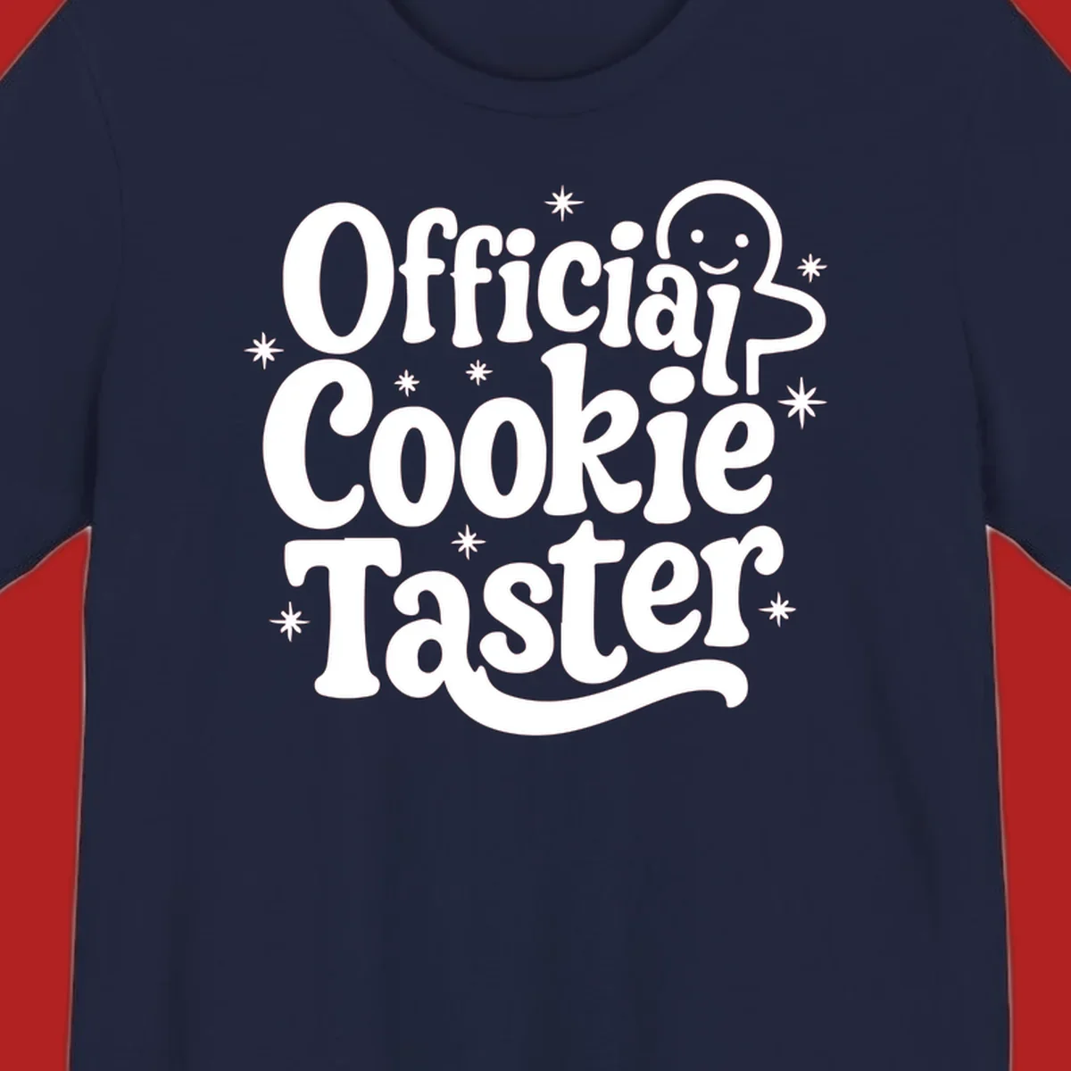 Official Cookie Taster gingerbread man design with stars