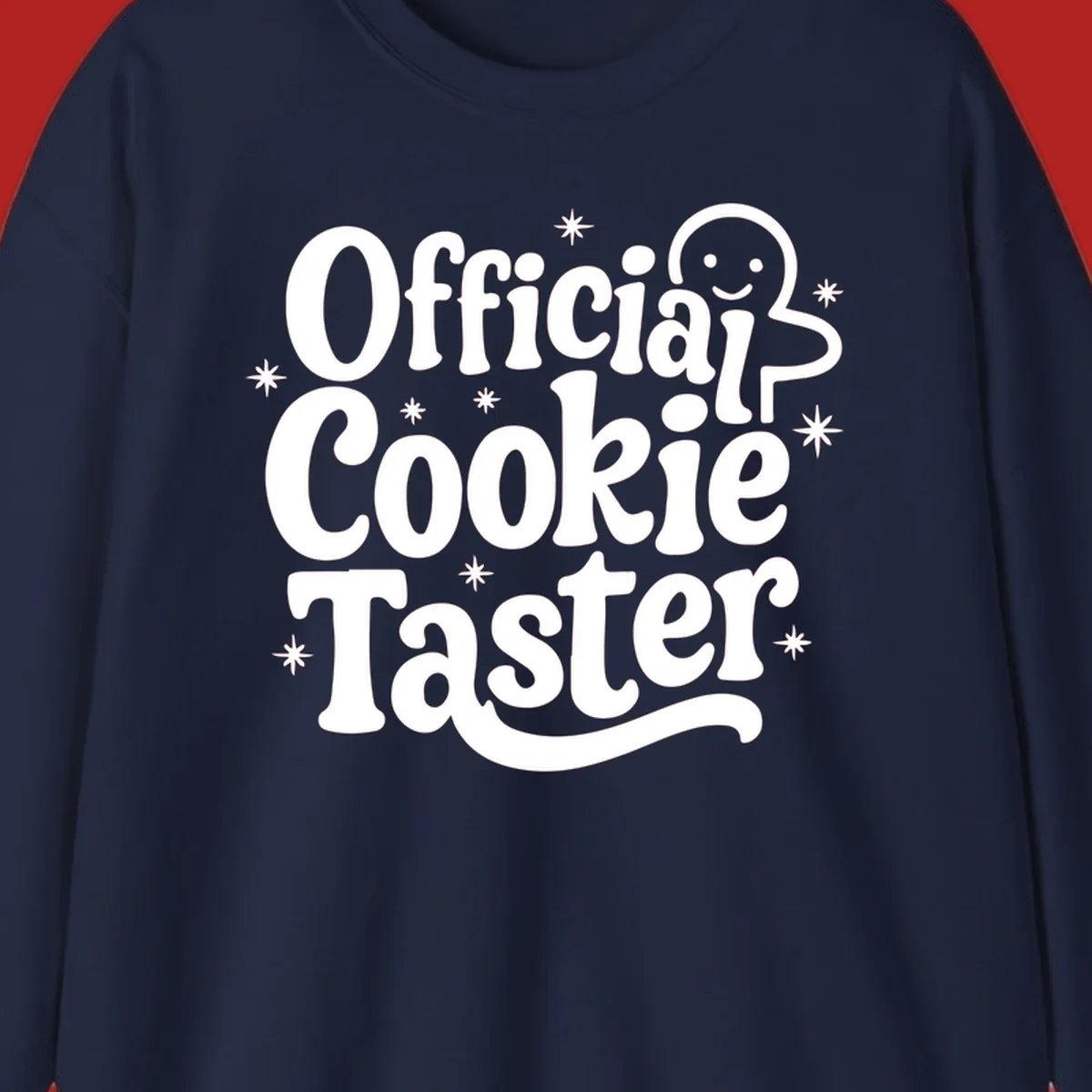 Official Cookie Taster gingerbread man design with stars