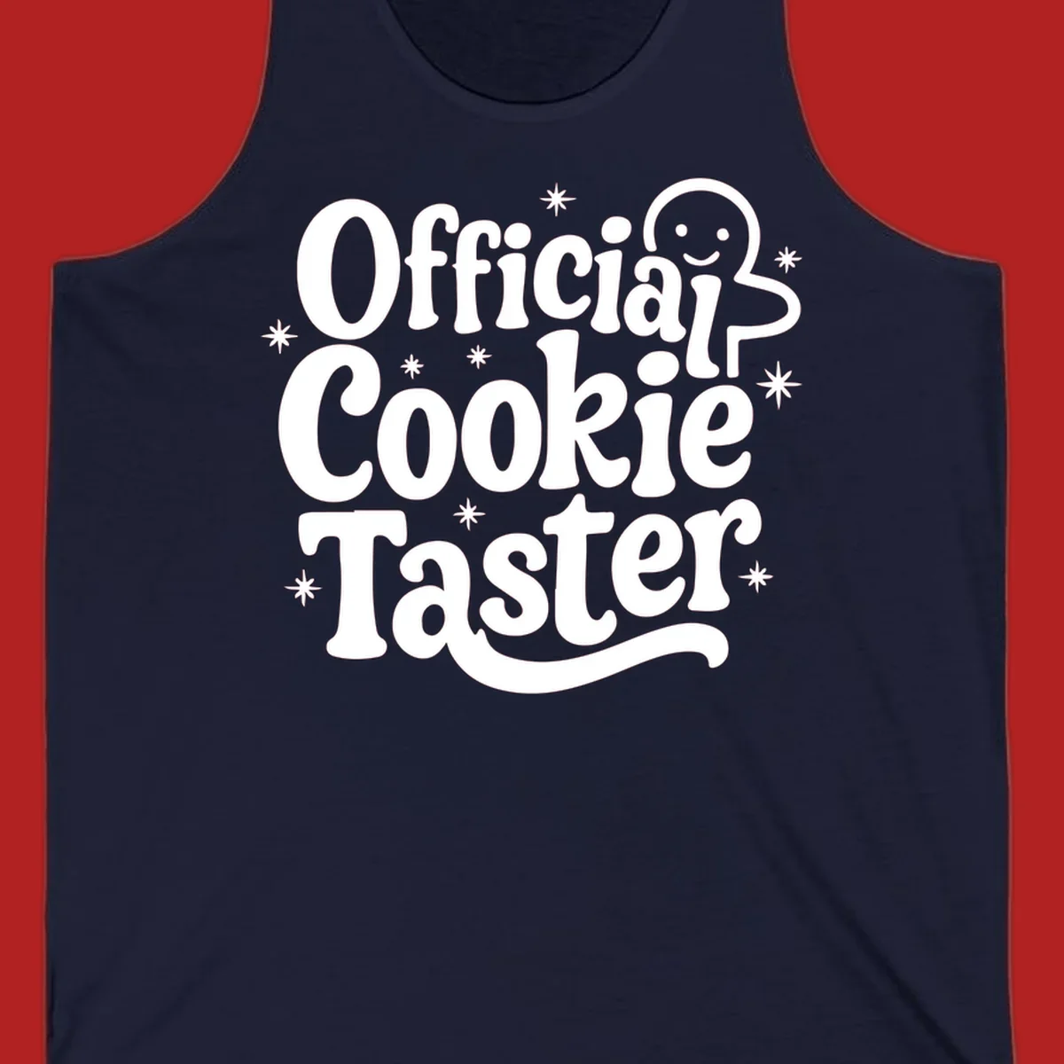 Official Cookie Taster gingerbread man design with stars