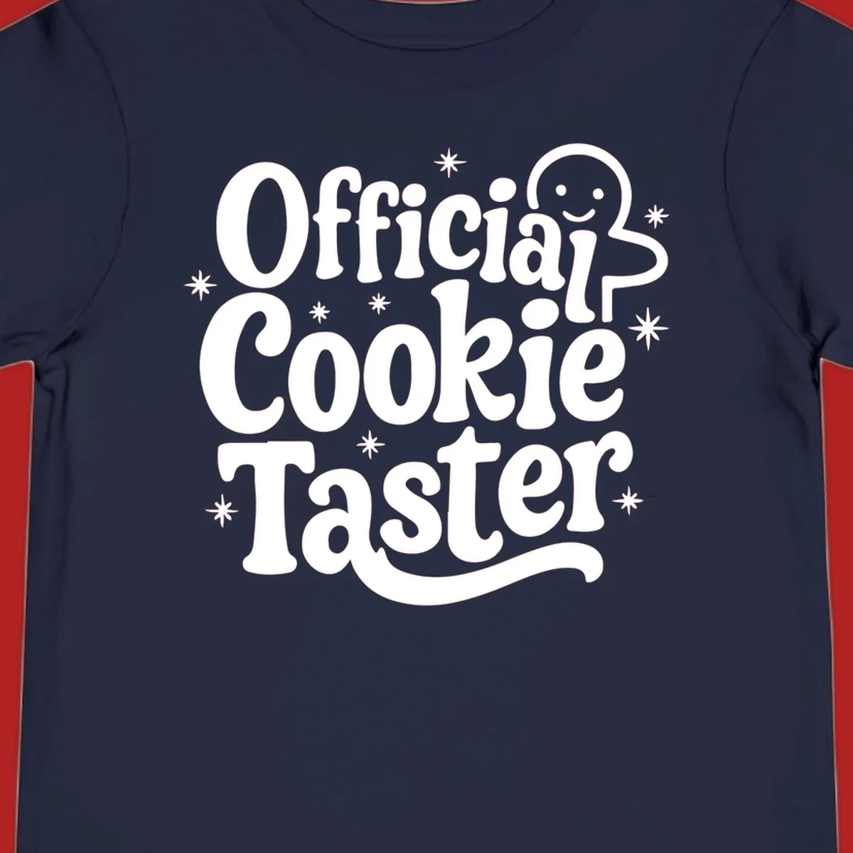 Official Cookie Taster gingerbread man design with stars