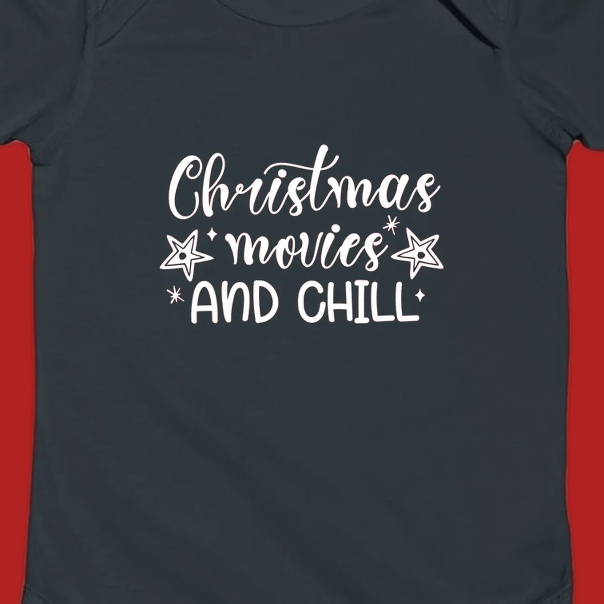 Christmas Movies And Chill text with stars