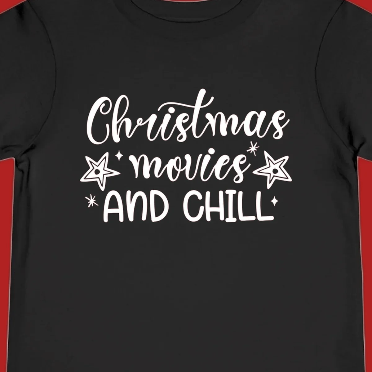 Christmas Movies And Chill text with stars