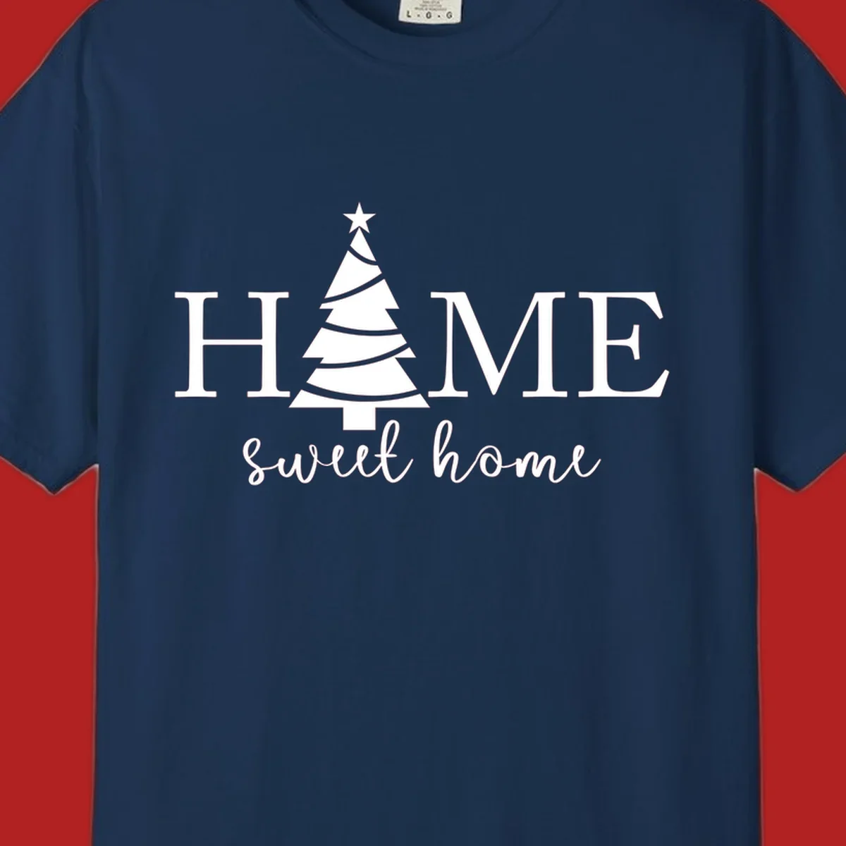 Home sweet home christmas tree graphic design