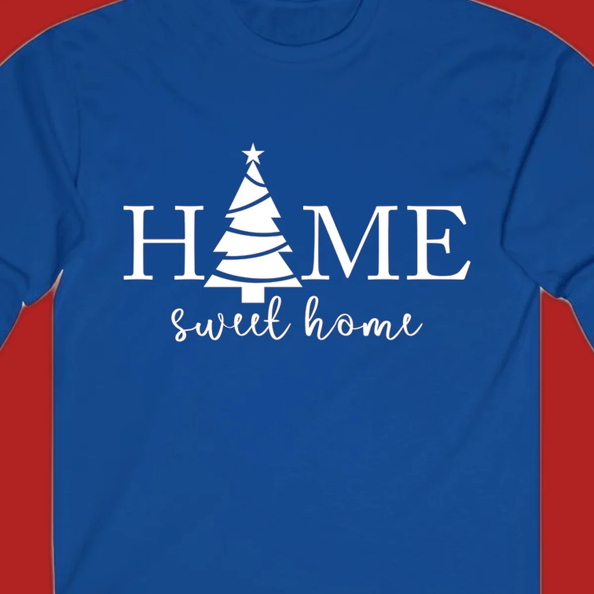 Home sweet home christmas tree graphic design