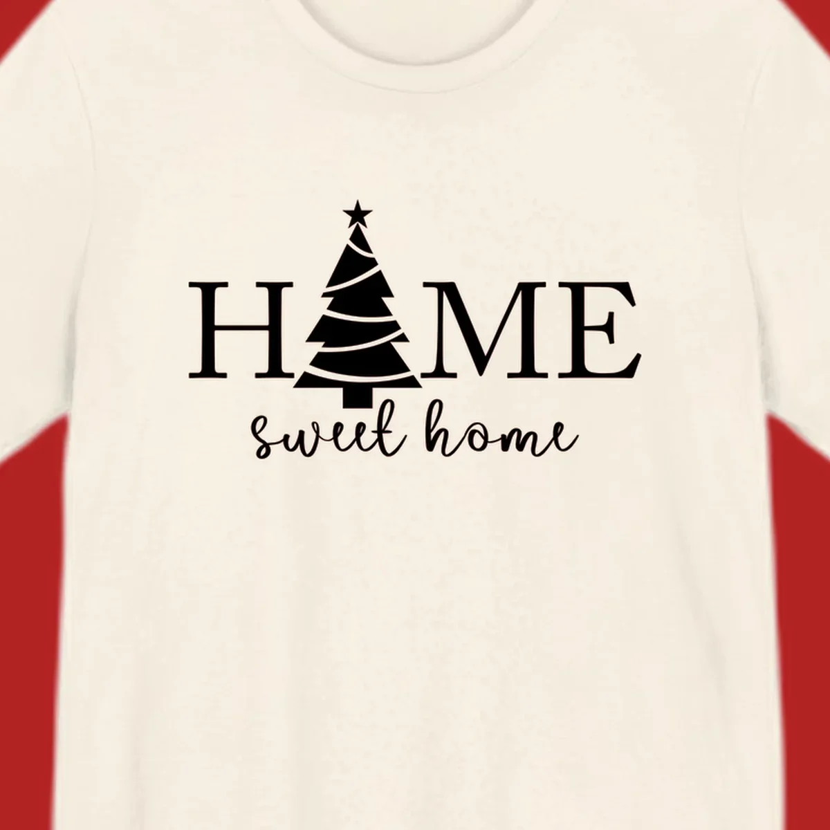 Home sweet home christmas tree graphic design