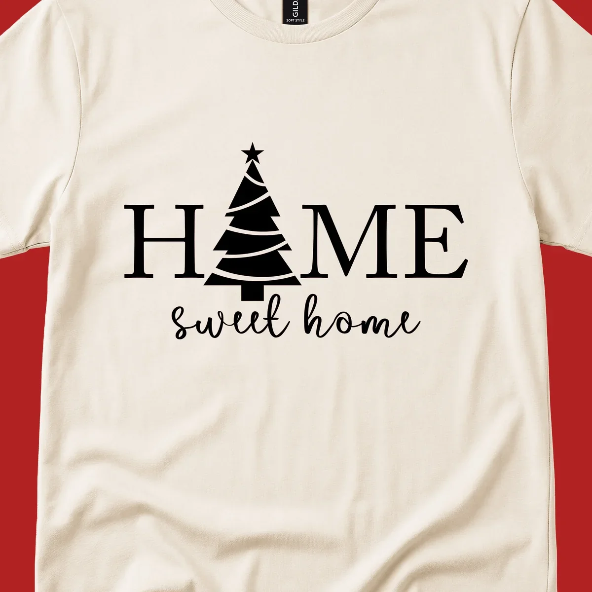 Home sweet home christmas tree graphic design