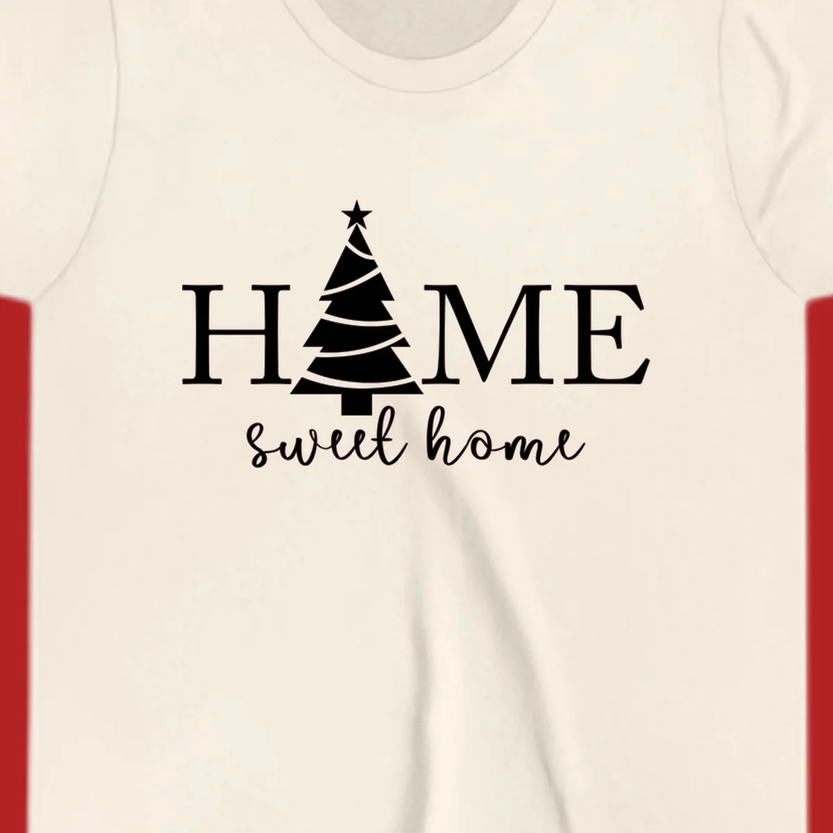Home sweet home christmas tree graphic design