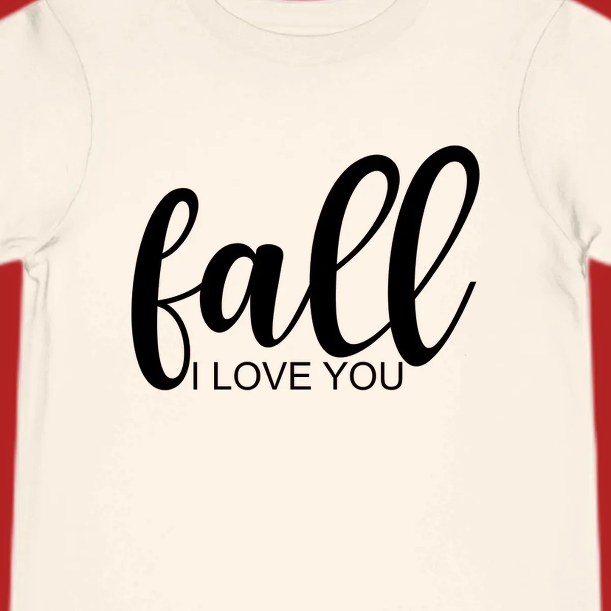 Fall I Love You script and text design on a black background.