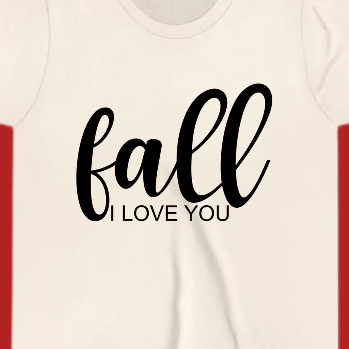 Fall I Love You script and text design on a black background.