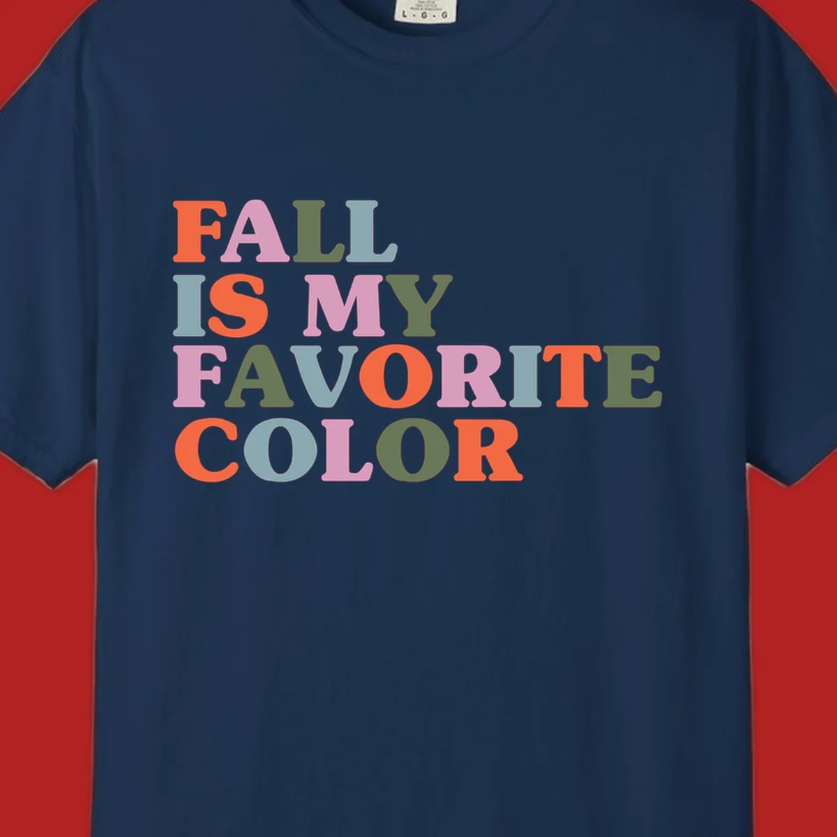 Fall is my favorite color typography design with retro lettering in warm fall colors.