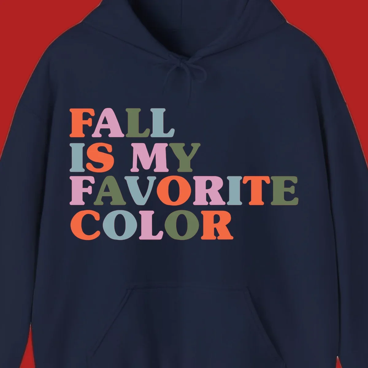 Fall is my favorite color typography design with retro lettering in warm fall colors.