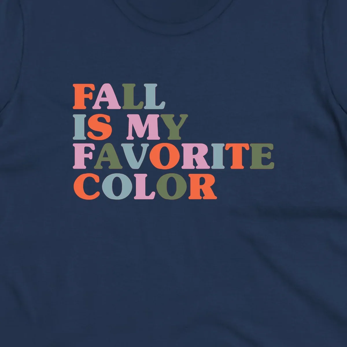 Fall is my favorite color typography design with retro lettering in warm fall colors.