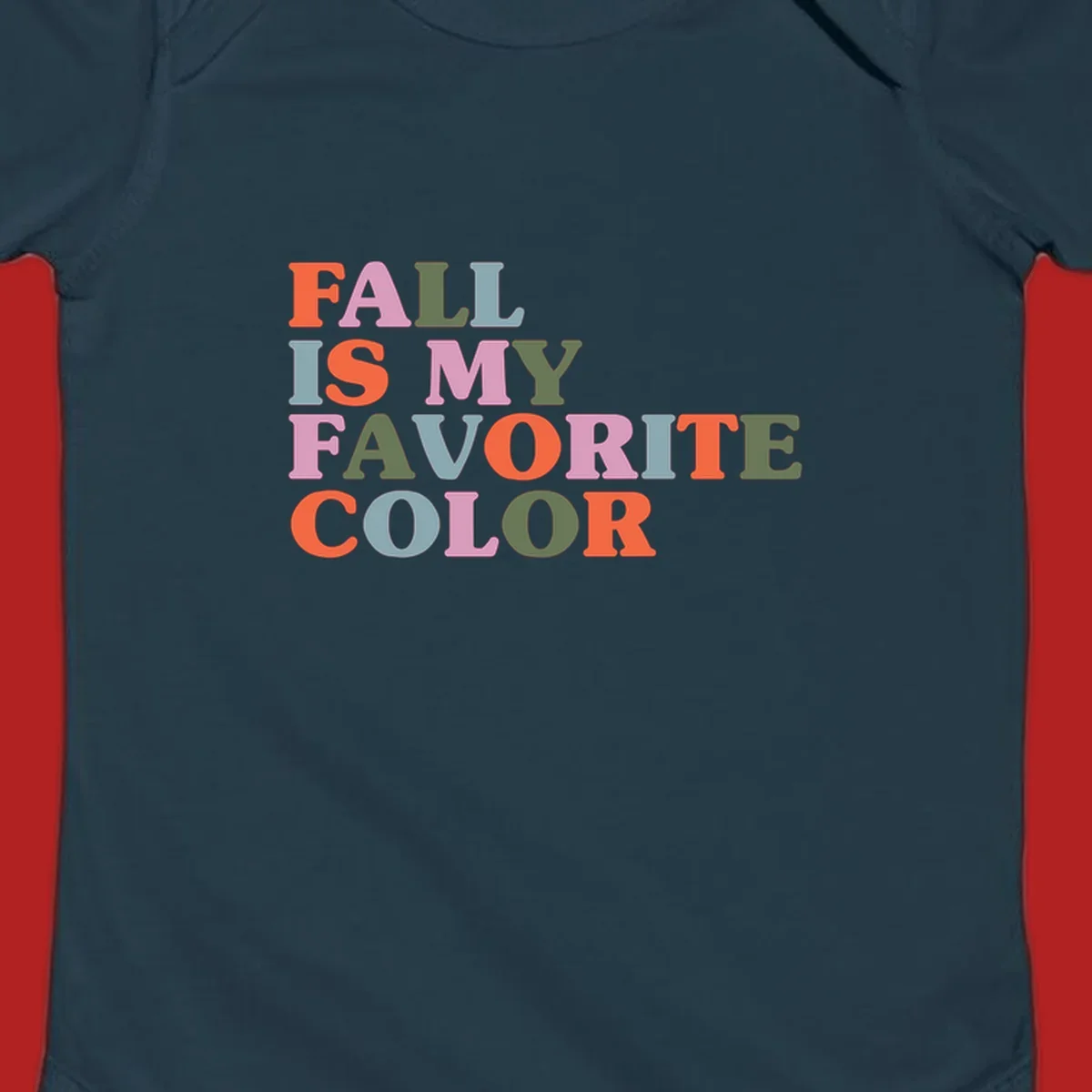 Fall is my favorite color typography design with retro lettering in warm fall colors.