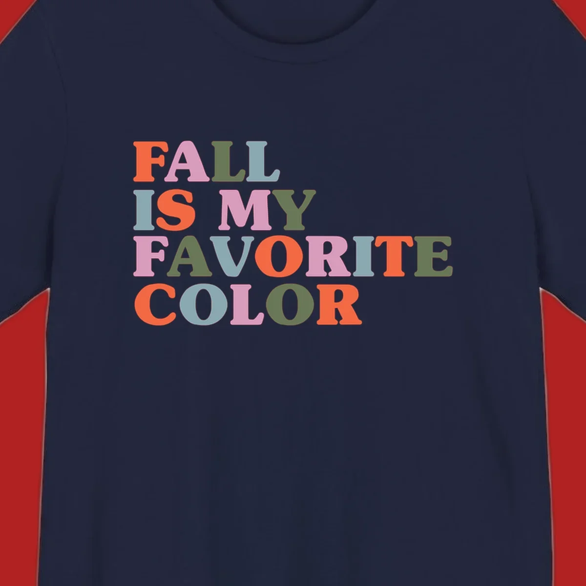 Fall is my favorite color typography design with retro lettering in warm fall colors.