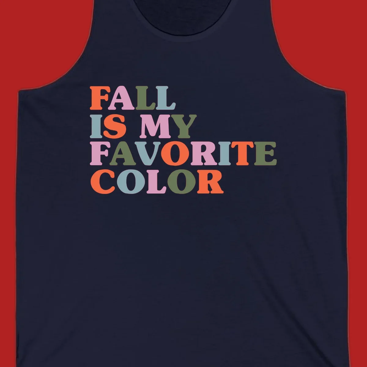 Fall is my favorite color typography design with retro lettering in warm fall colors.