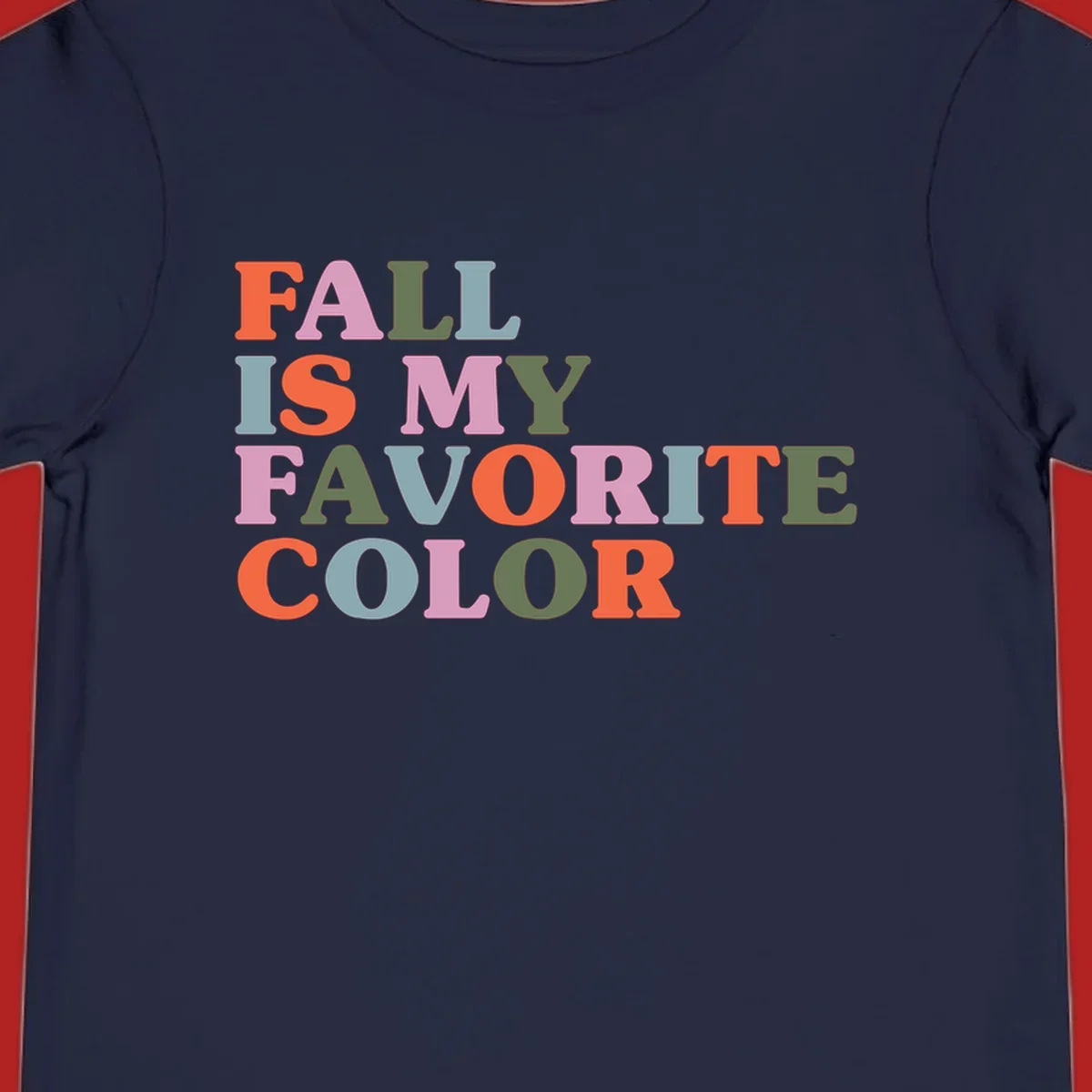 Fall is my favorite color typography design with retro lettering in warm fall colors.