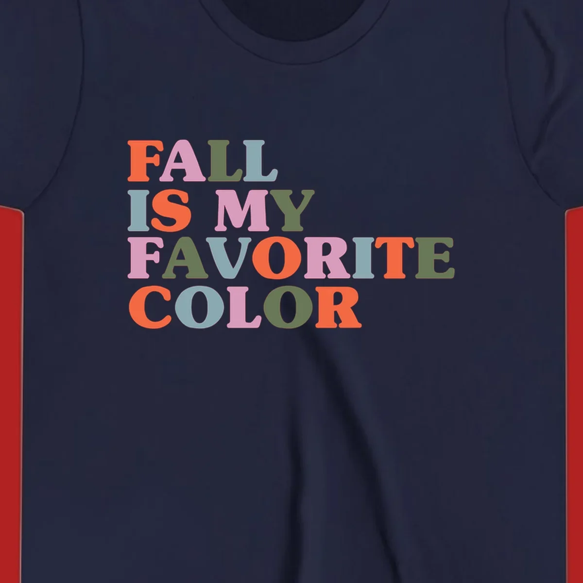 Fall is my favorite color typography design with retro lettering in warm fall colors.