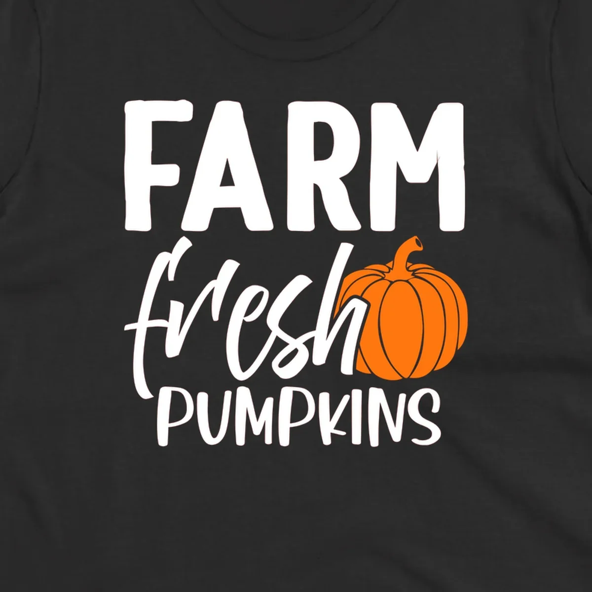 Farm fresh pumpkins text with illustration. Primary keyword root: farm-fresh-pumpkin.