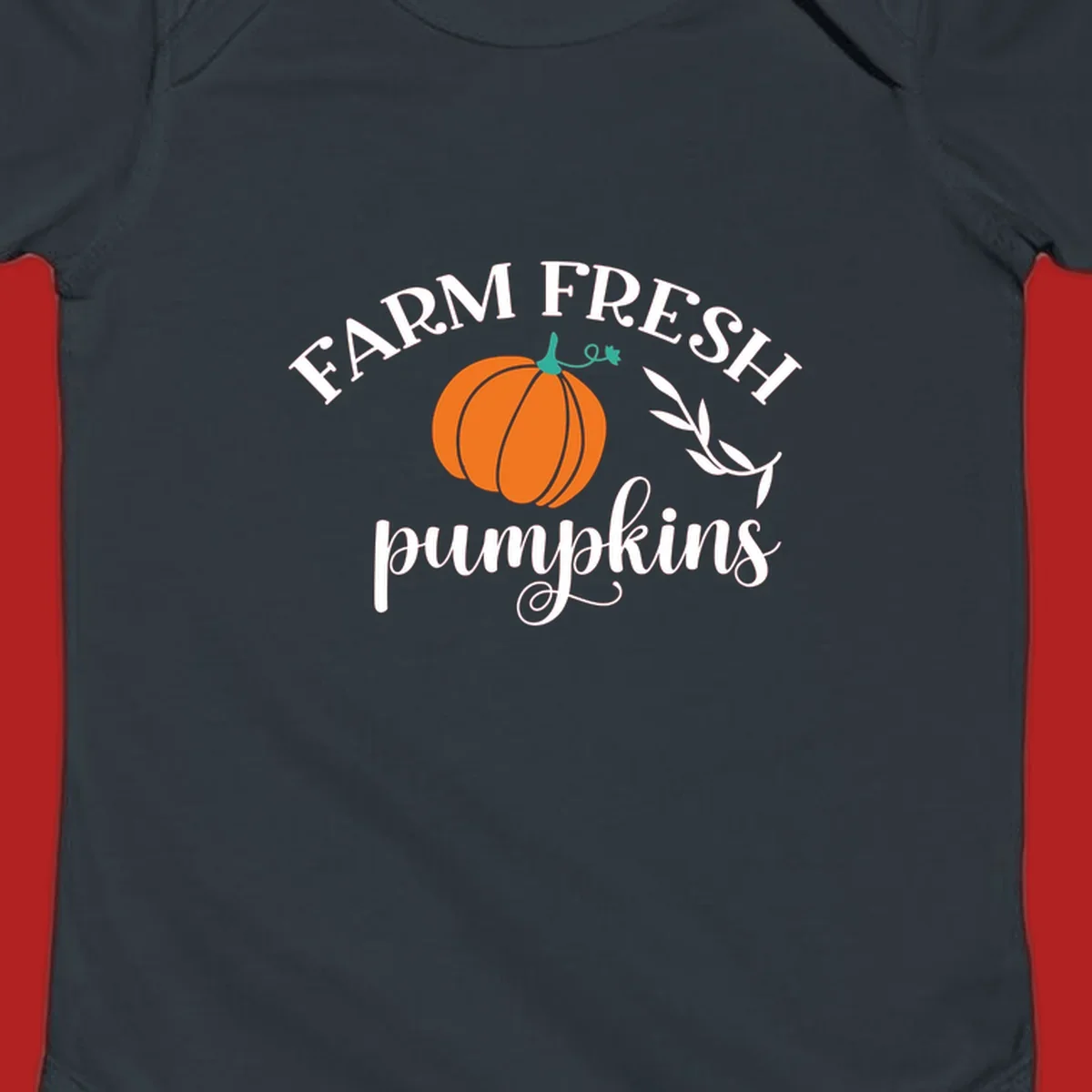 Farm fresh pumpkins fall harvest text and pumpkin graphic