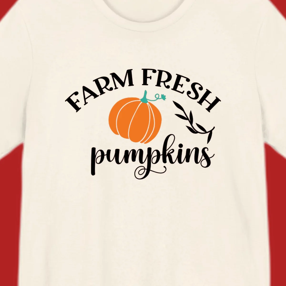 Farm fresh pumpkins fall harvest text and pumpkin graphic