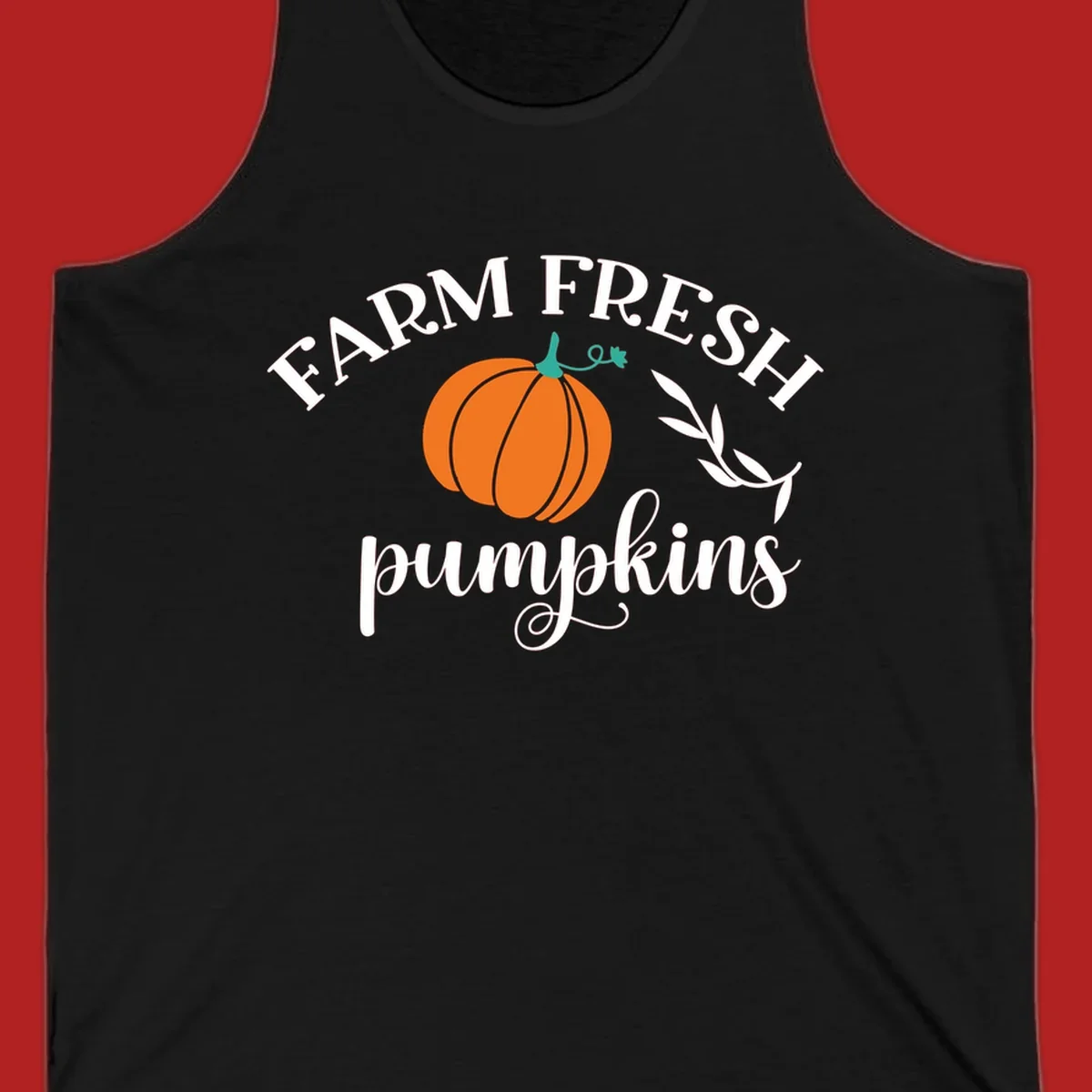 Farm fresh pumpkins fall harvest text and pumpkin graphic