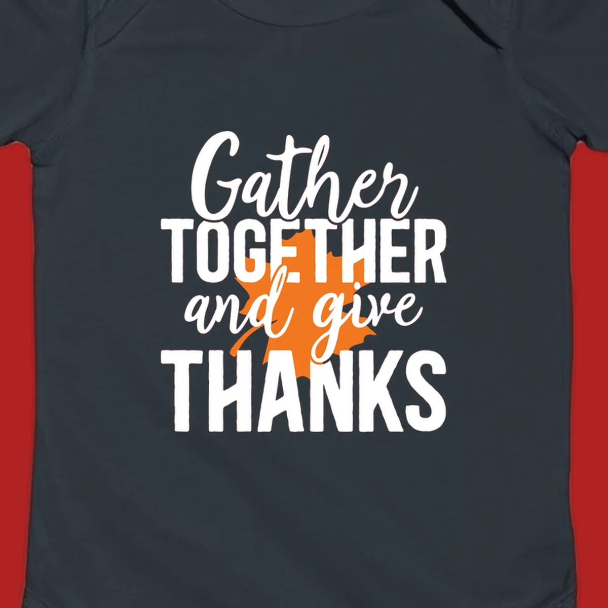 Thanksgiving gather together and give thanks leaf design.