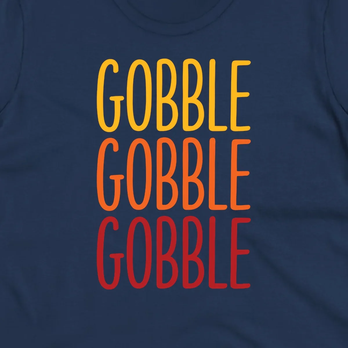 Gobble Gobble Thanksgiving Text Design in warm fall colors.