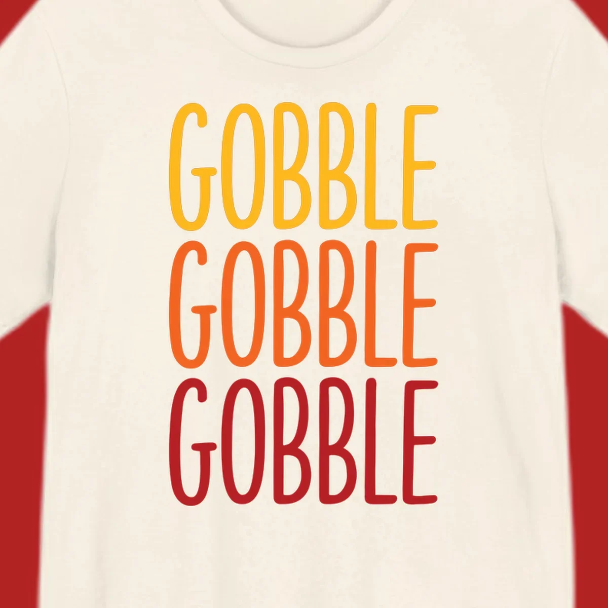 Gobble Gobble Thanksgiving Text Design in warm fall colors.