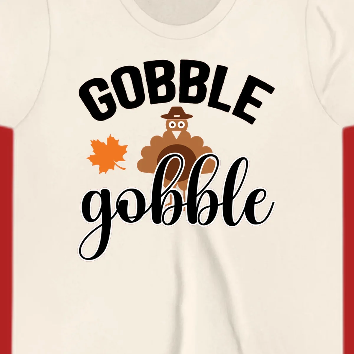 Gobble Gobble Thanksgiving Turkey Design with text and illustrations.