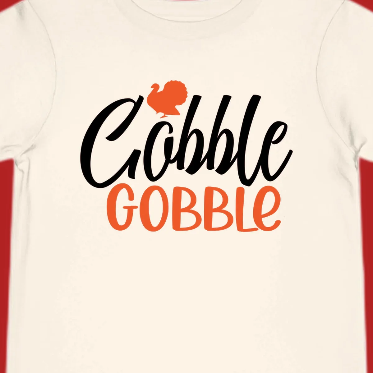 Thanksgiving Gobble Gobble text with a turkey illustration.