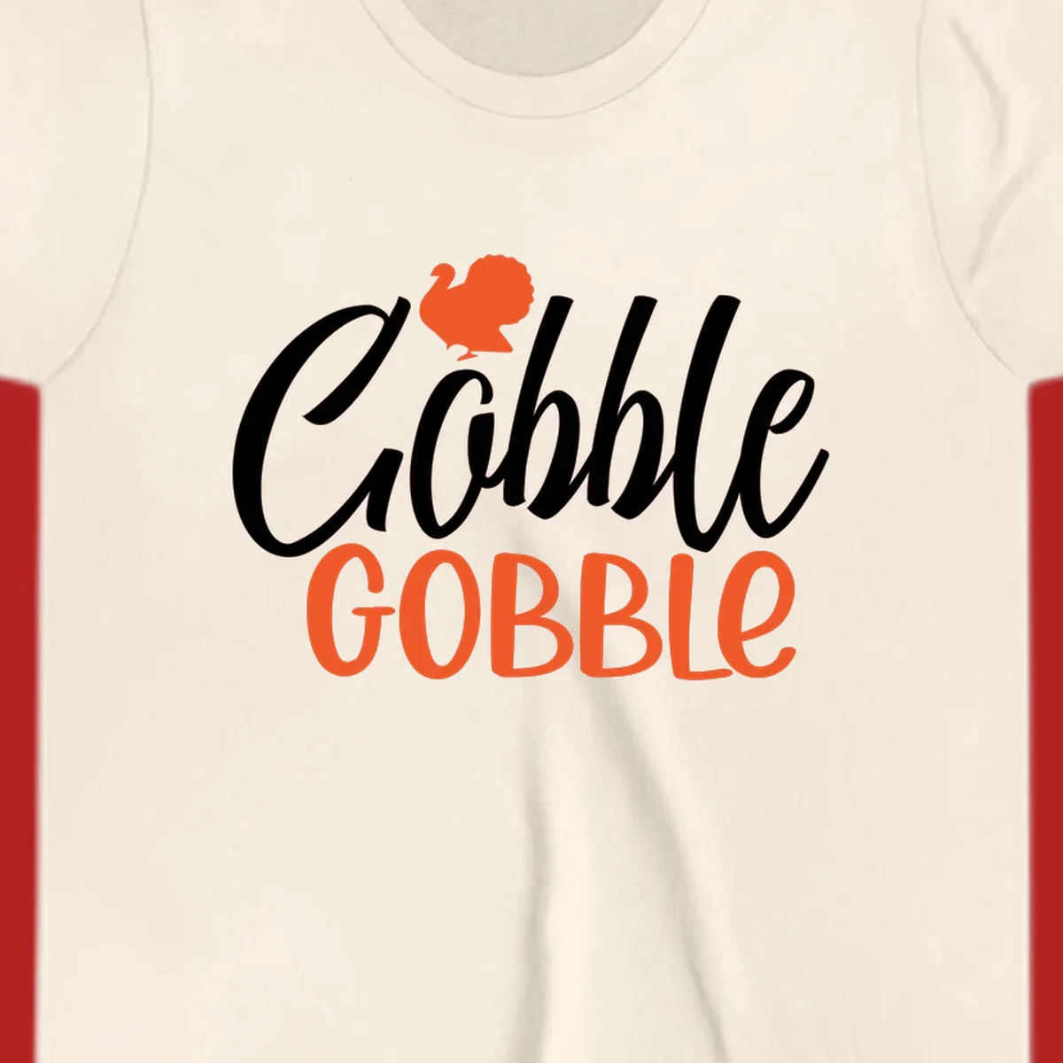 Thanksgiving Gobble Gobble text with a turkey illustration.