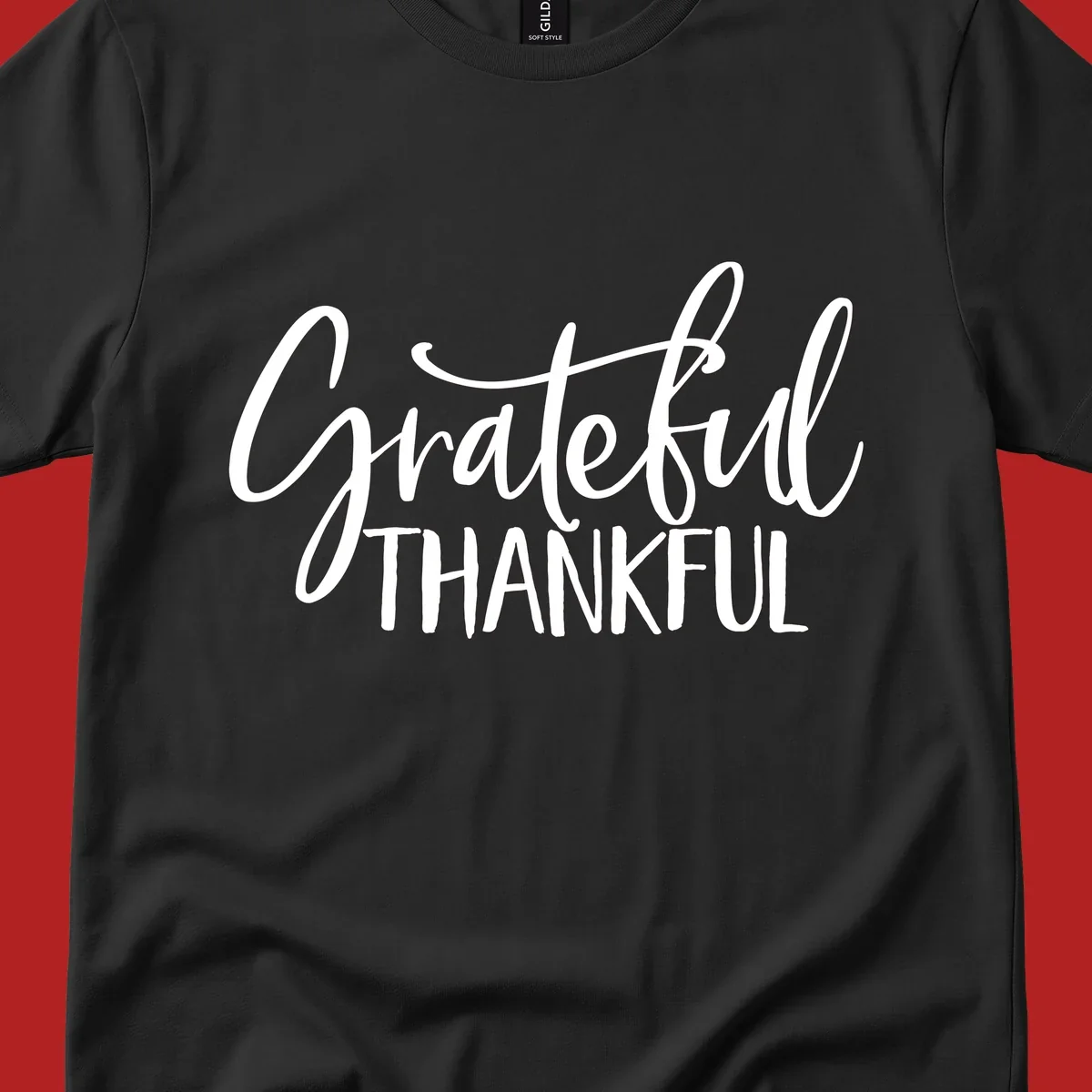 Grateful and Thankful text in white script and block fonts. grateful-thankful-script.
