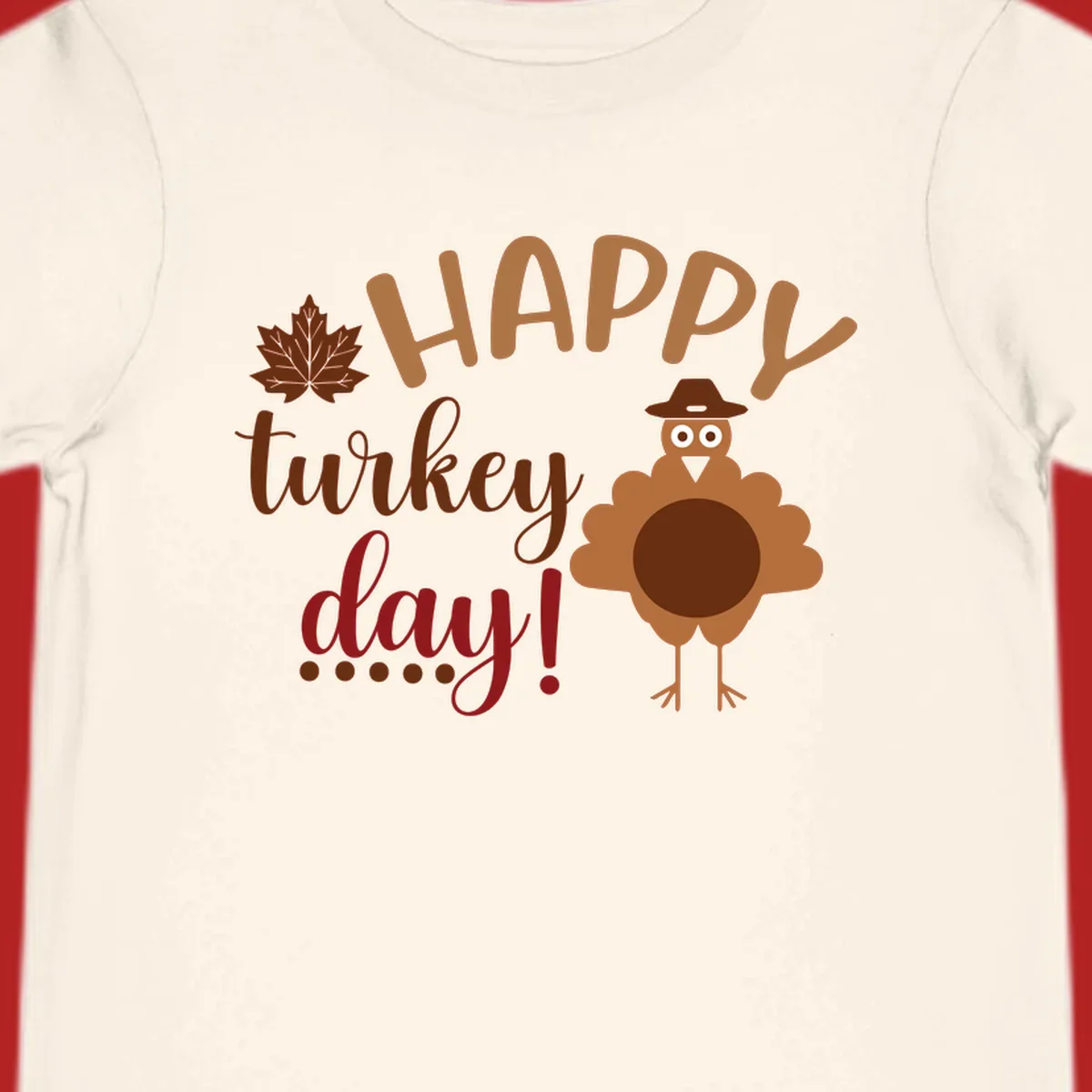 Happy Turkey Day text with a cartoon turkey illustration. Thanksgiving graphic.
