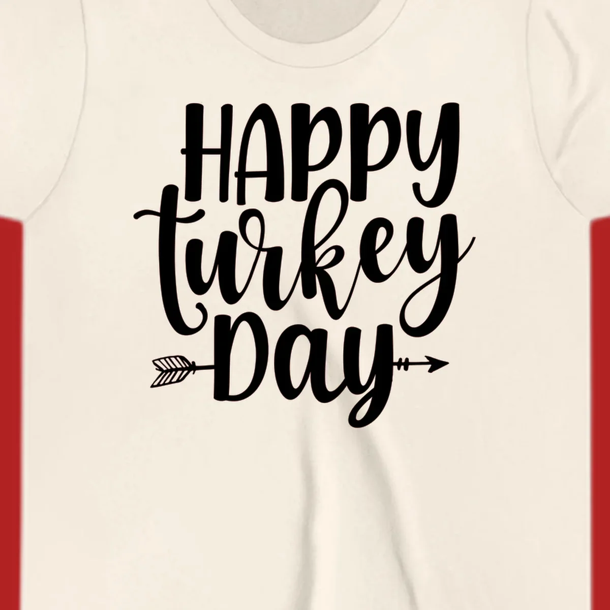 Happy Turkey Day text with arrow graphics, suitable for Thanksgiving.