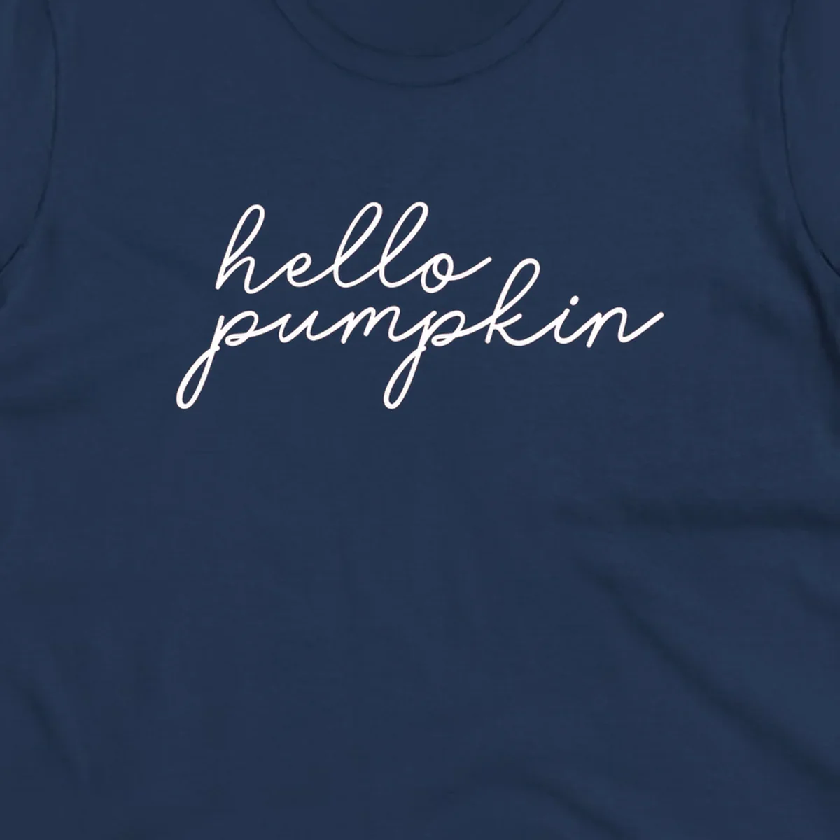 White script text reading 'hello pumpkin' on a black background.
