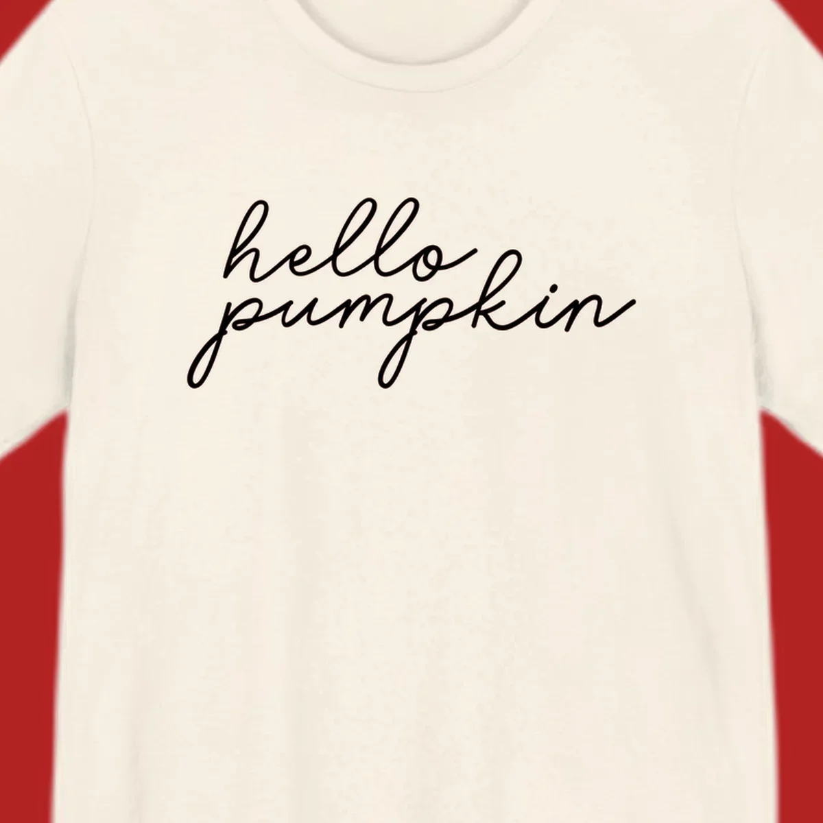 White script text reading 'hello pumpkin' on a black background.