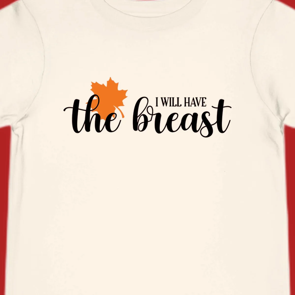 Fall breast cancer awareness maple leaf text design.