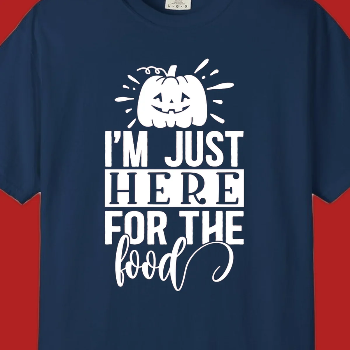 Halloween food lover jack-o-lantern pumpkin text design.