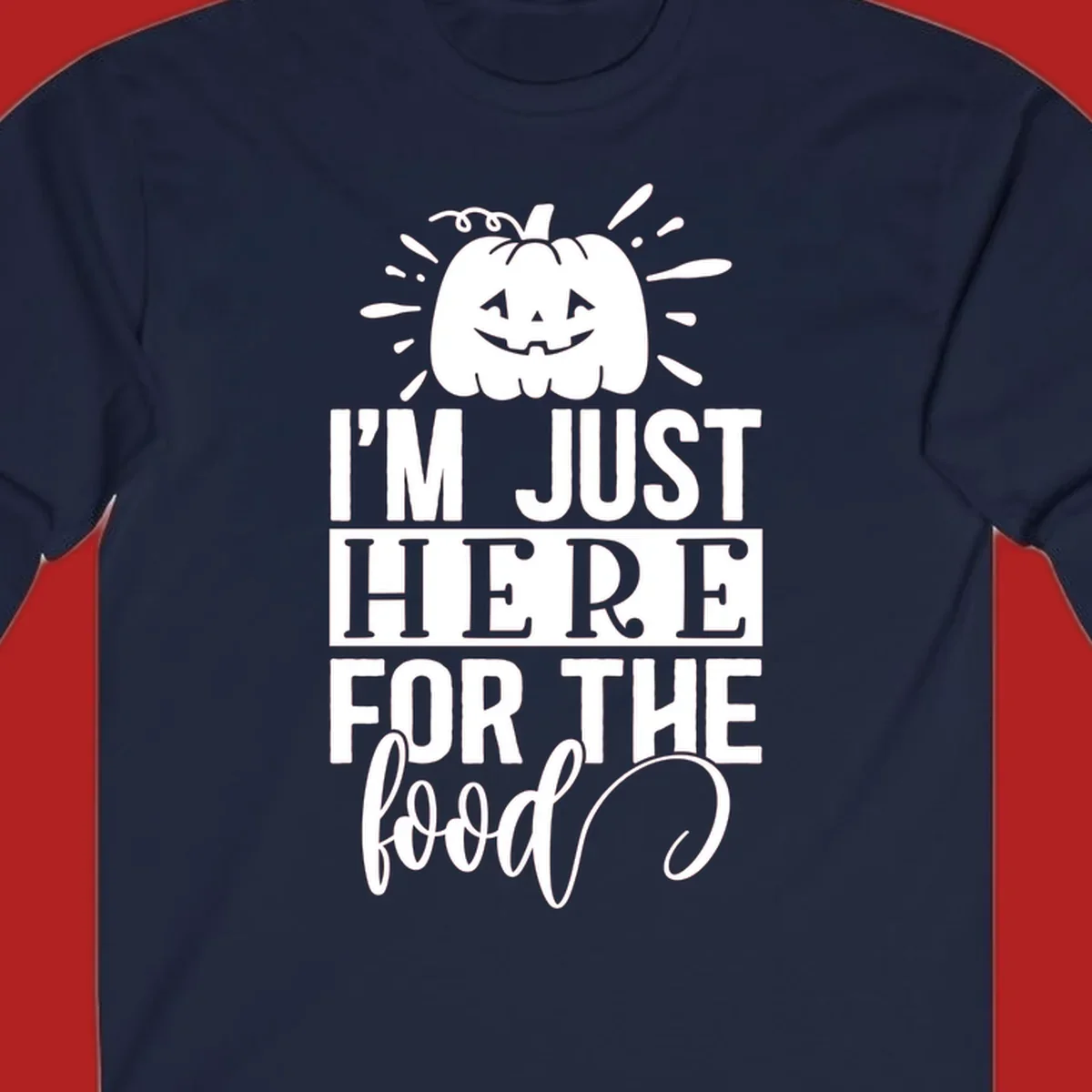 Halloween food lover jack-o-lantern pumpkin text design.