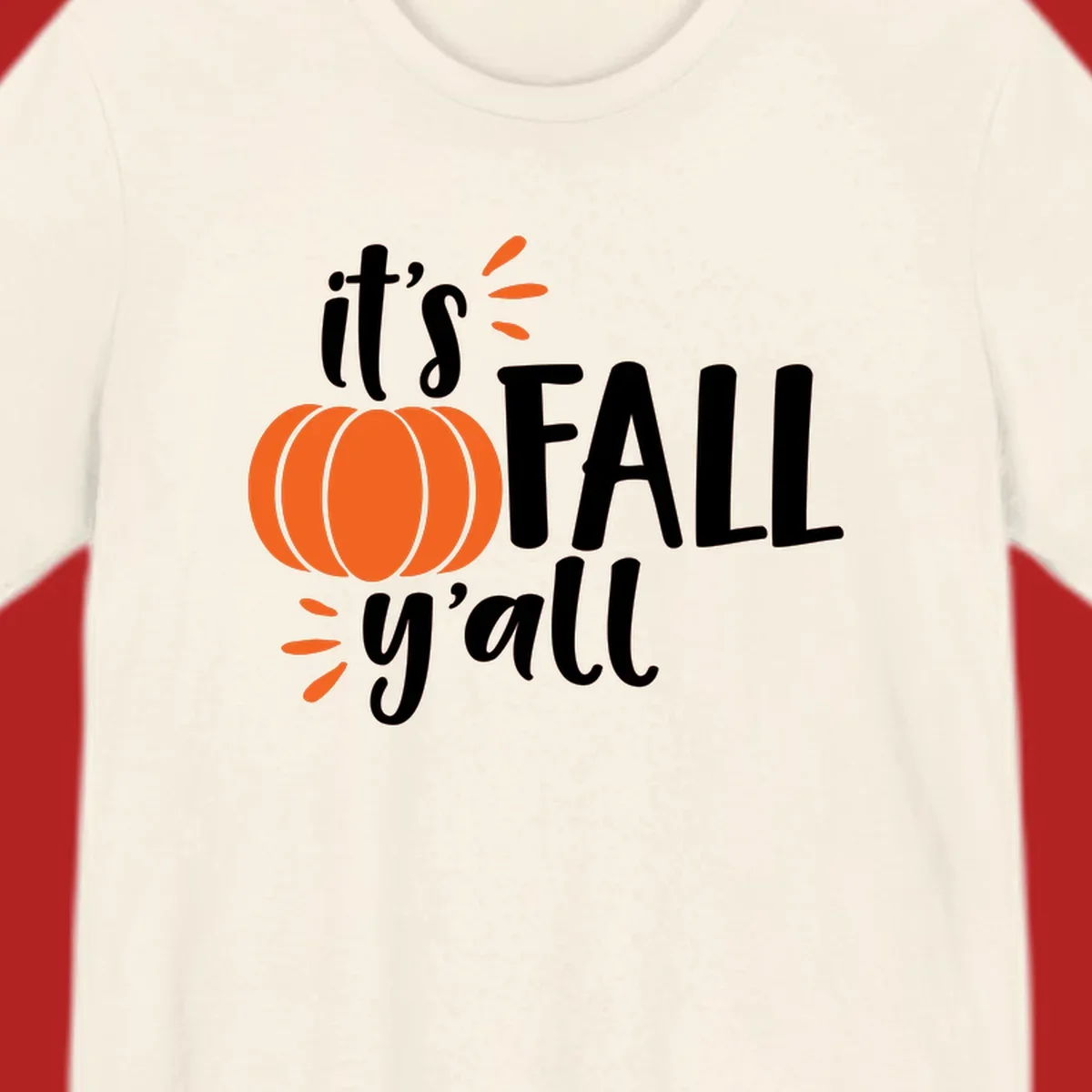 Fall y'all pumpkin graphic design with text and autumn accents.