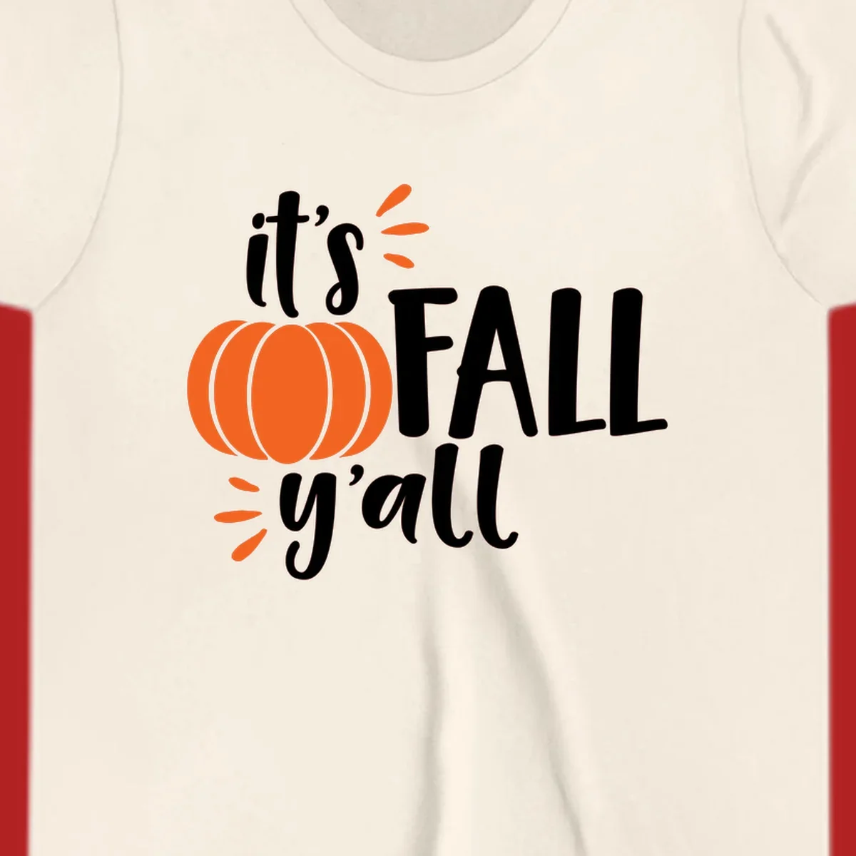 Fall y'all pumpkin graphic design with text and autumn accents.