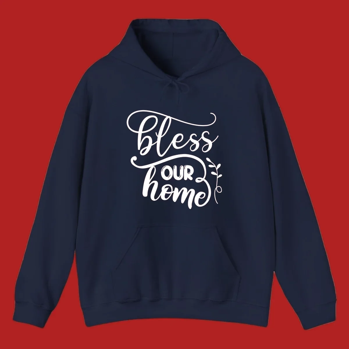 Bless our home typography design with floral accents.