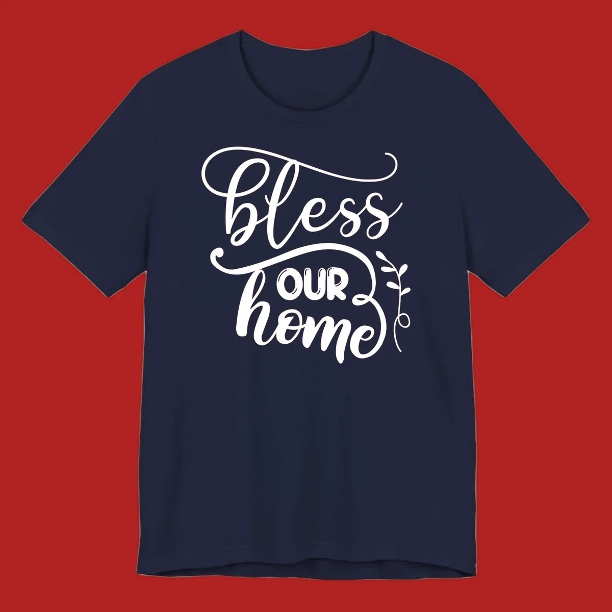 Bless our home typography design with floral accents.