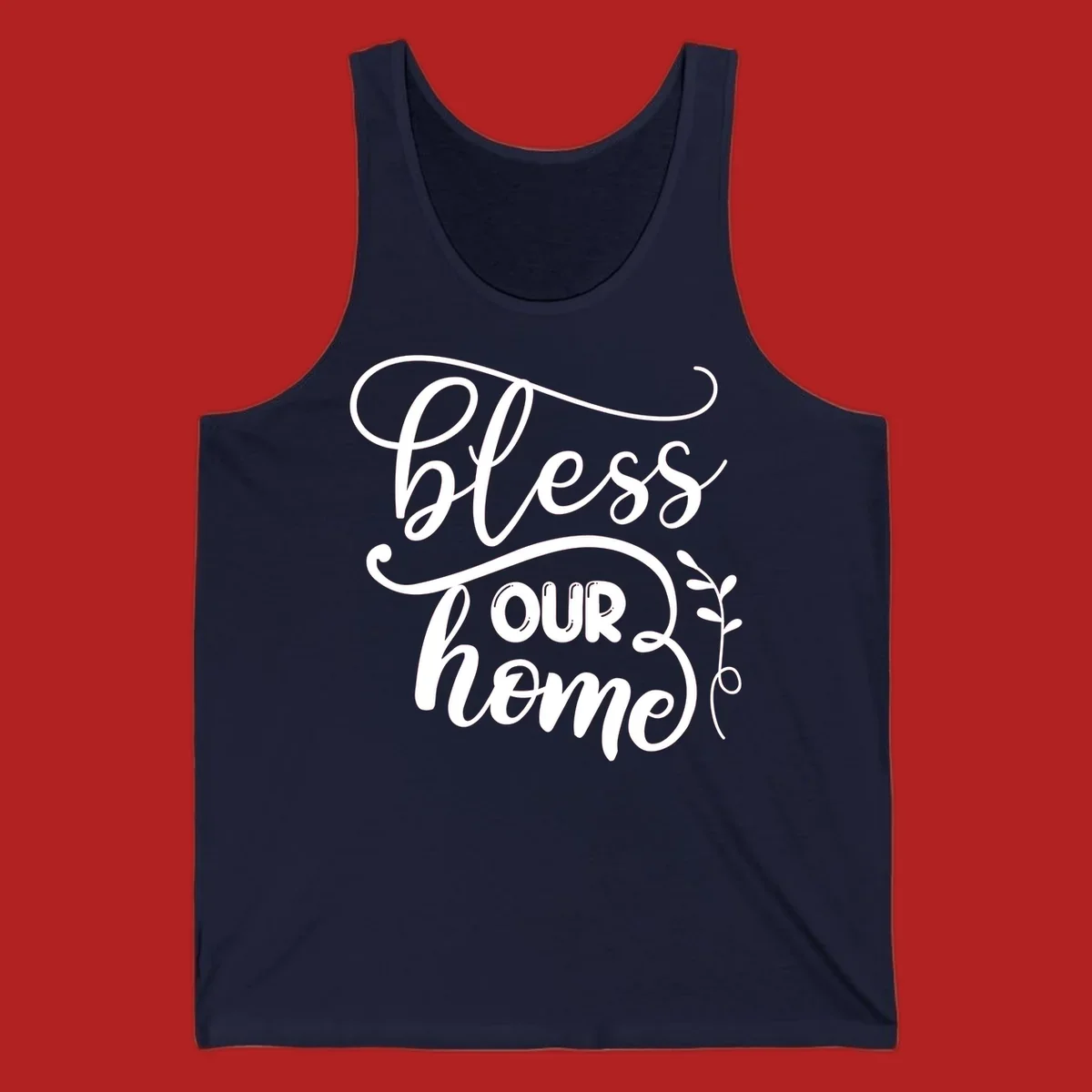 Bless our home typography design with floral accents.
