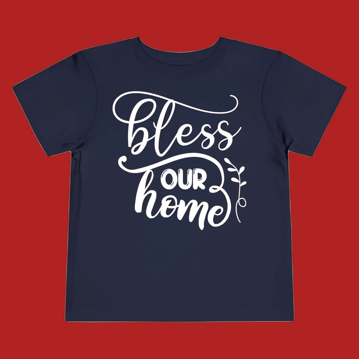 Bless our home typography design with floral accents.