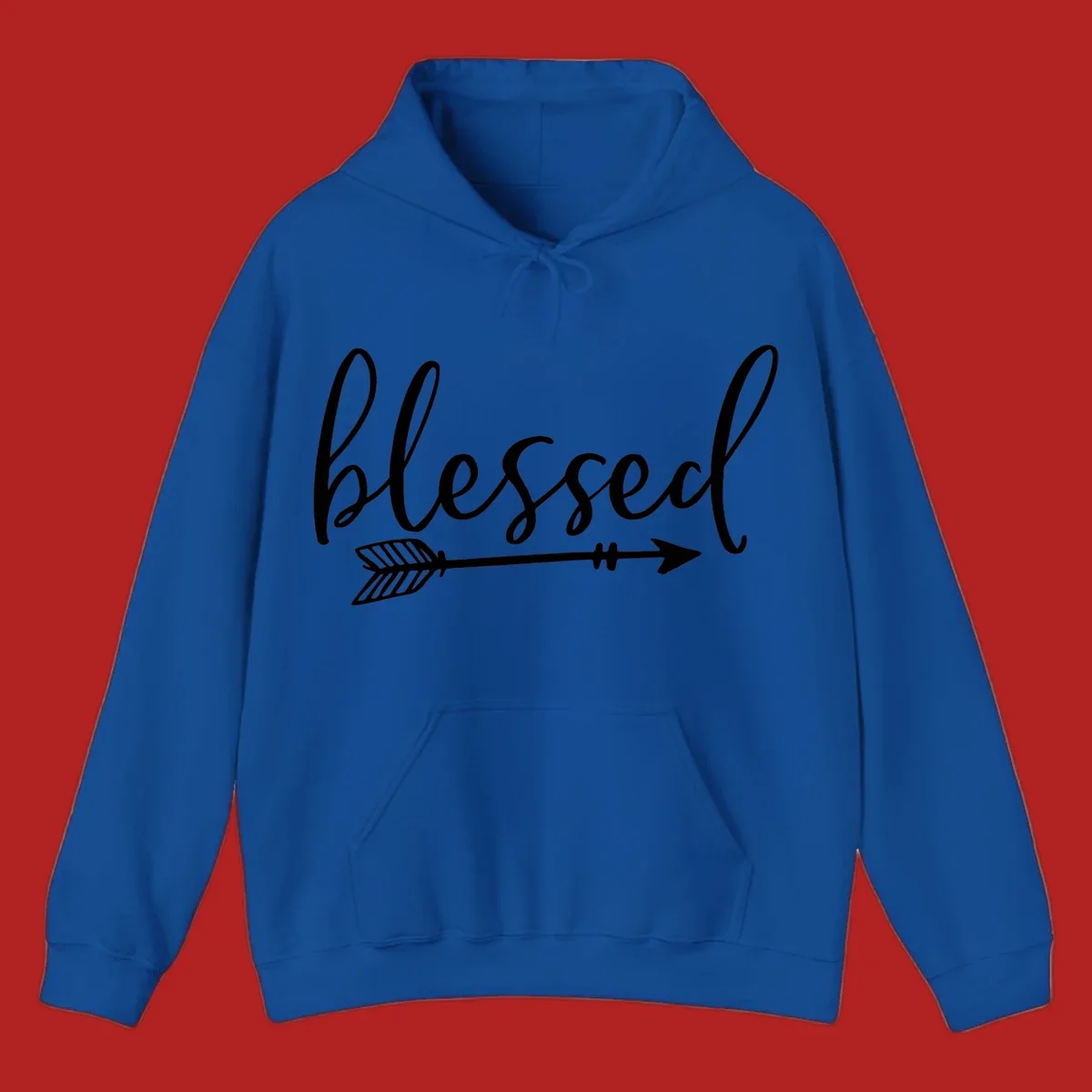 Blessed arrow script design with flowing text and an arrow graphic.