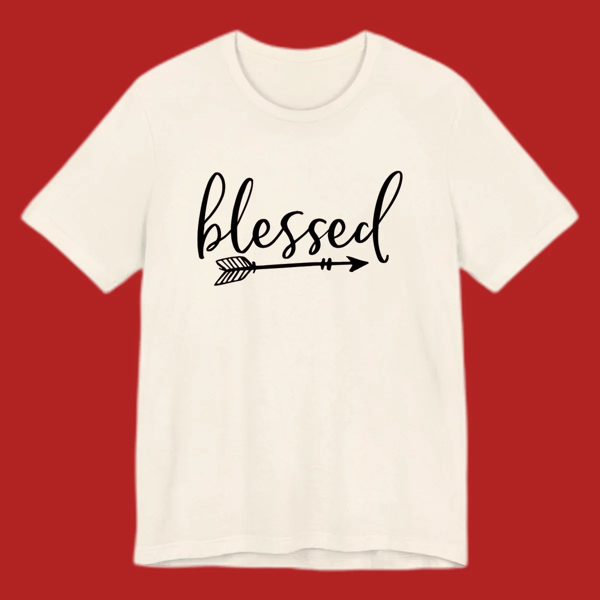 Blessed arrow script design with flowing text and an arrow graphic.